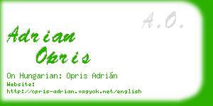 adrian opris business card